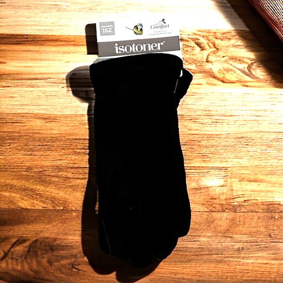 Isotoner Women’s One Size Black SmartDry Eco Comfort Winter Gloves NWT - Picture 1 of 3